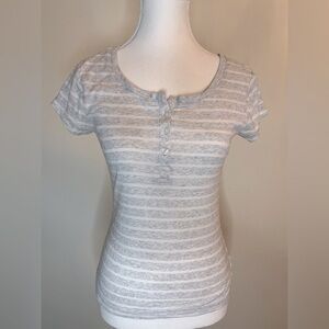 ⭐️ Old Navy striped short-sleeved henley- Small
